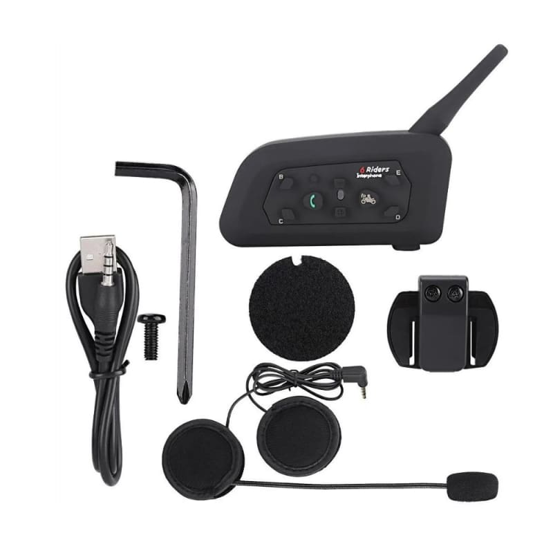 V6 Pro Motorcycle Helmet Bluetooth Headset, 2-Way 800M Motorbike Helmet Intercom Communication System